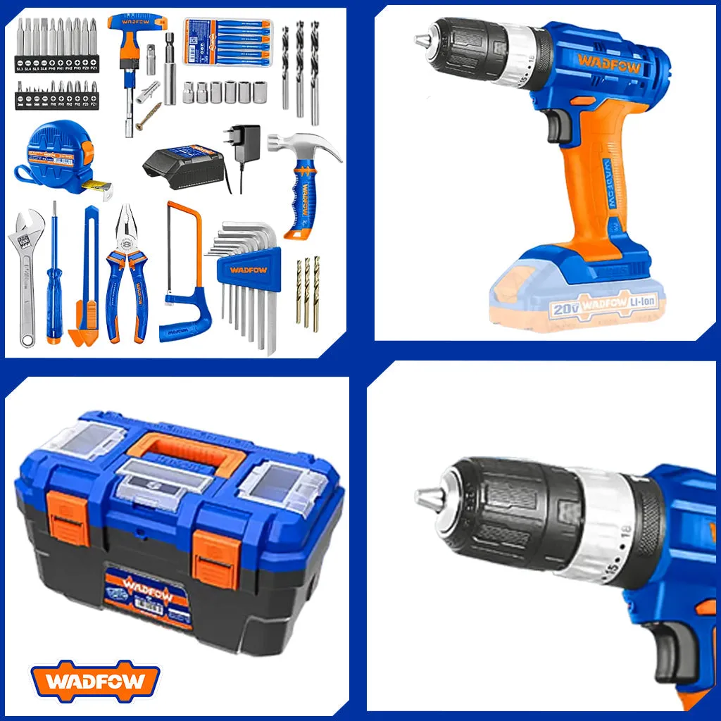 Set of 119 tools including 20V Lithium-ion battery Cordless drill WDT1B119