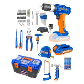 Set of 119 tools including 20V Lithium-ion battery Cordless drill WDT1B119