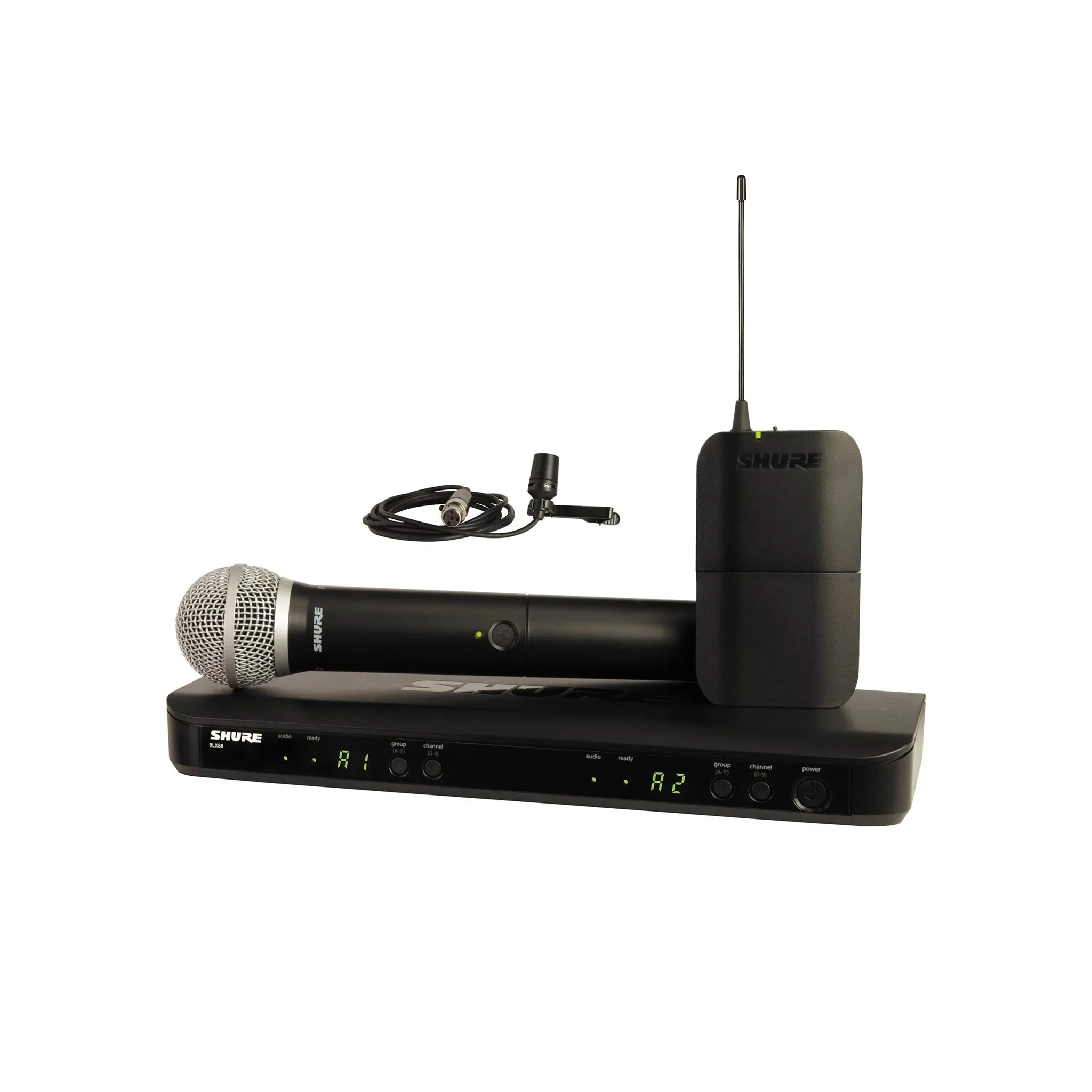 Shure BLX1288E/CVL-T11 Wireless Combo System with PG58 Handheld and CVL Lavalier