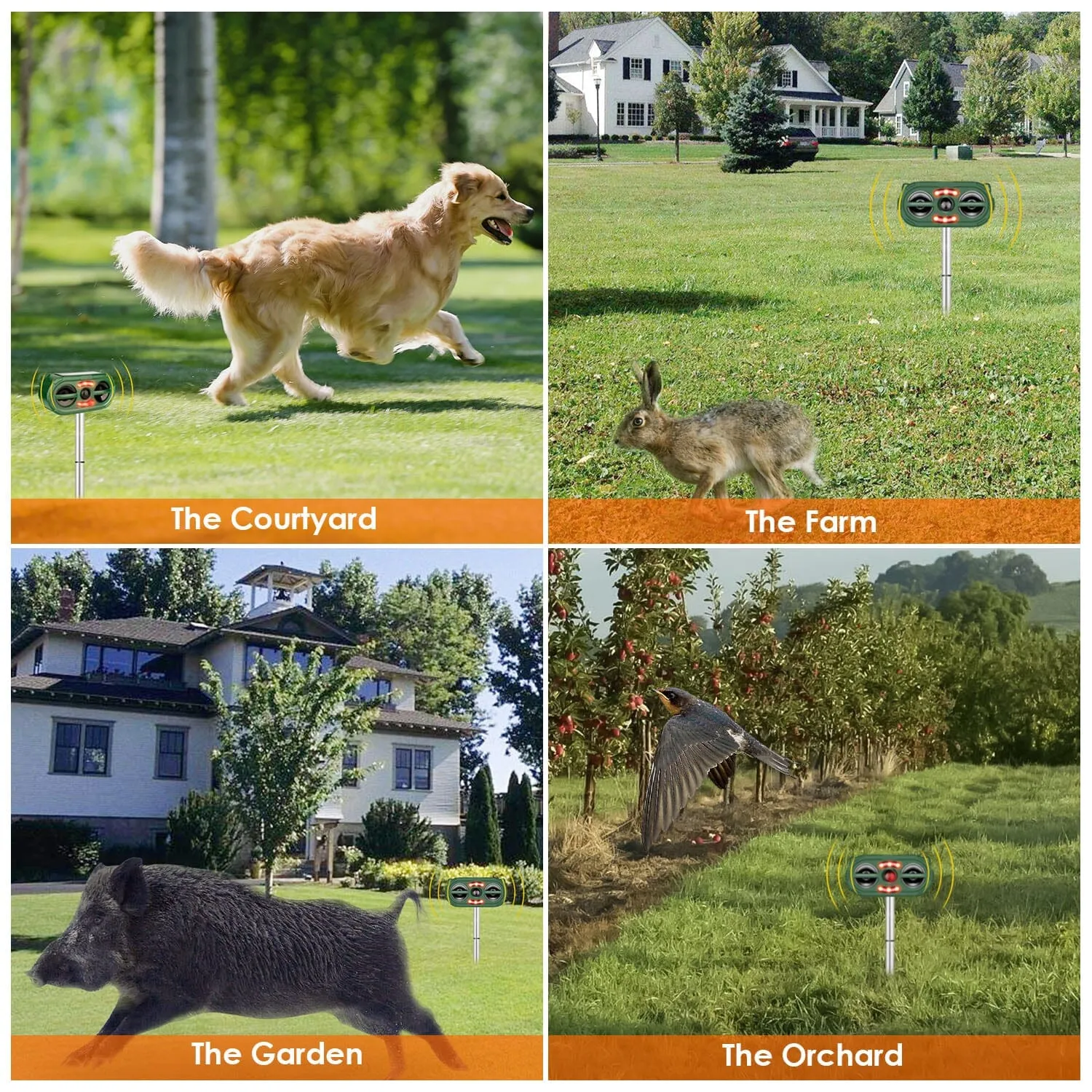 Solar Ultrasonic Animal Repeller Motion Sensor