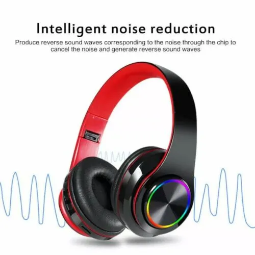 Super Bass Wireless Bluetooth Headphones with LED
