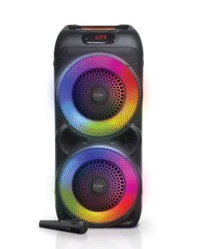 TOPTECH AL-801, 2x8'' Wireless Bluetooth Speaker with 360 HiFi Sound, LED Lights, 8000 Watts
