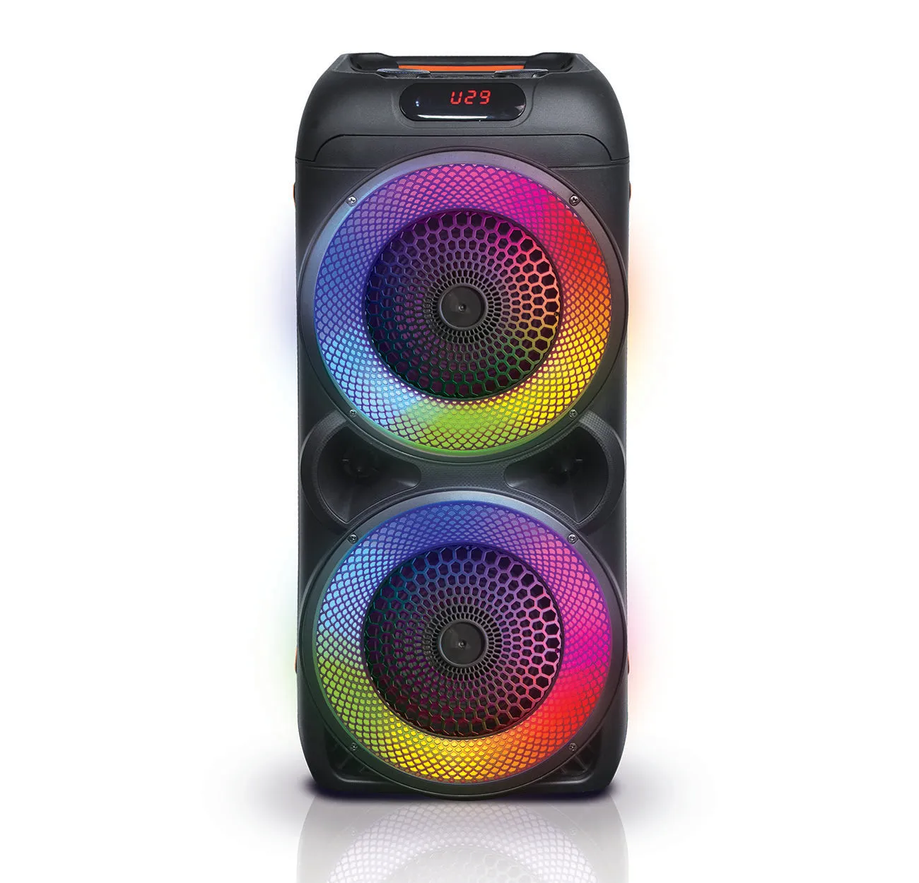 TOPTECH AL-801, 2x8'' Wireless Bluetooth Speaker with 360 HiFi Sound, LED Lights, 8000 Watts