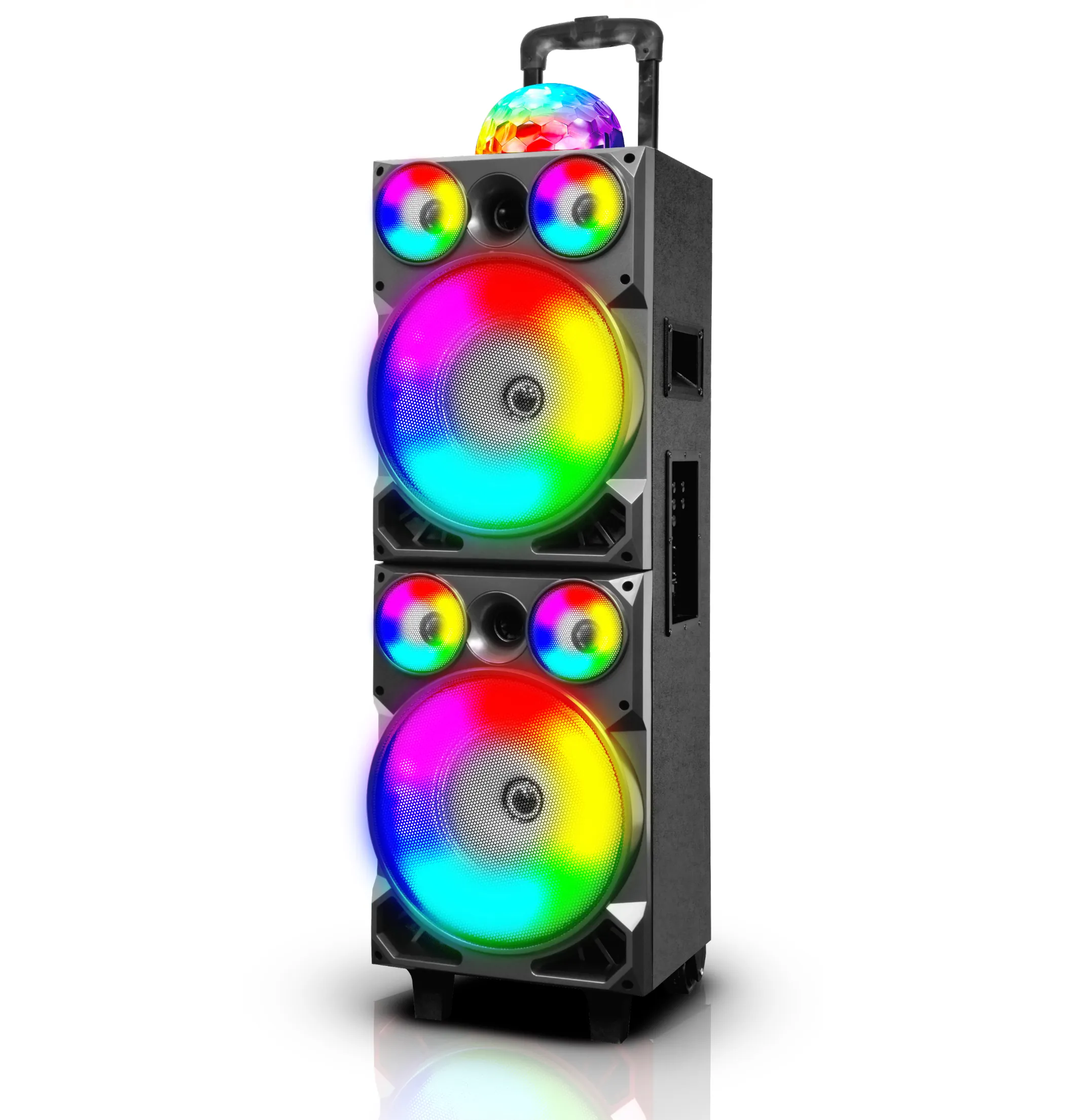 TOPTECH SUNNY-208, 2*28" Woofers Bluetooth Speaker with Disco Lights & Wireless Mic