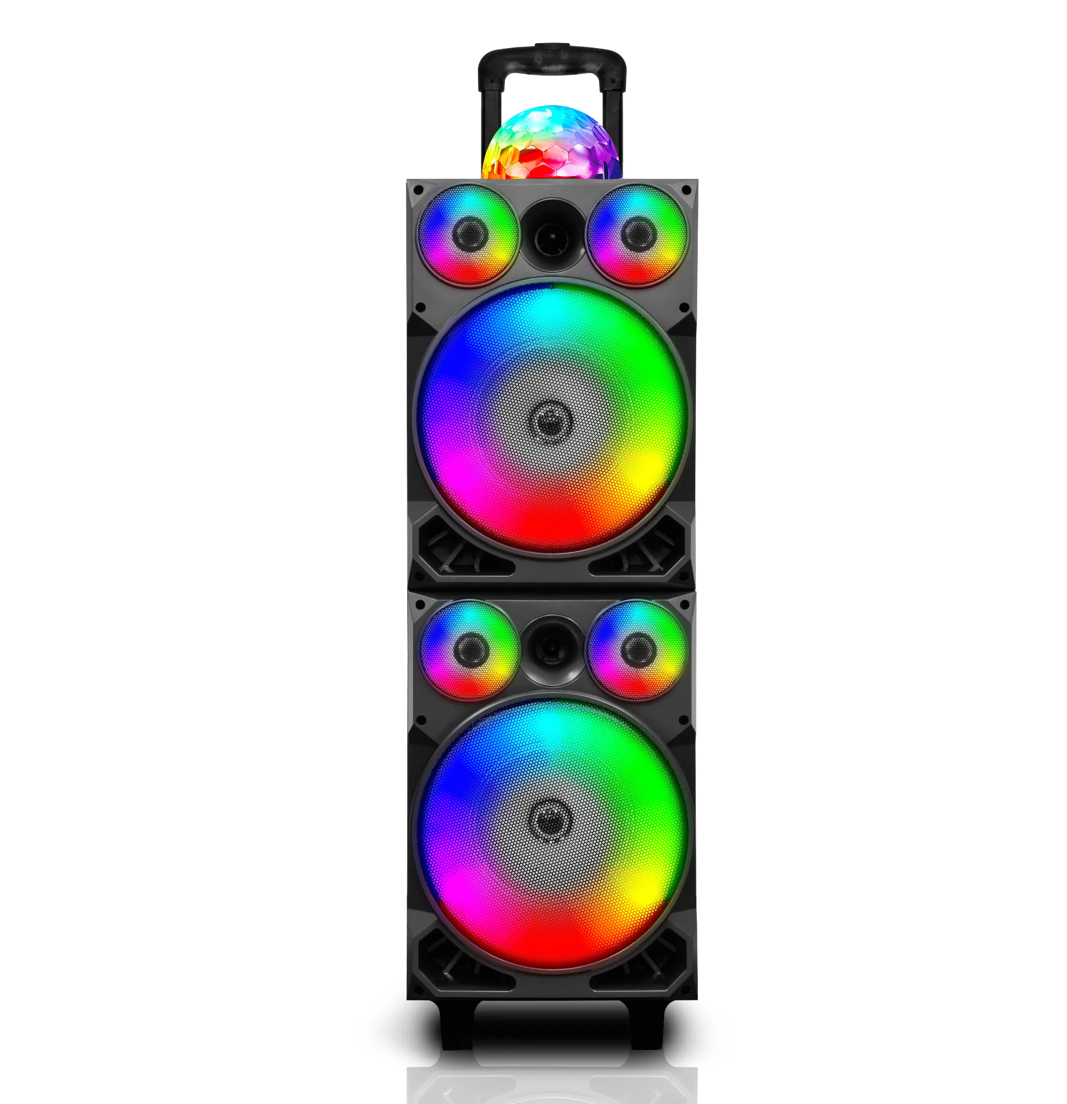 TOPTECH SUNNY-208, 2*28" Woofers Bluetooth Speaker with Disco Lights & Wireless Mic