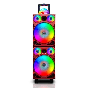 TOPTECH SUNNY-208, 2*28" Woofers Bluetooth Speaker with Disco Lights & Wireless Mic