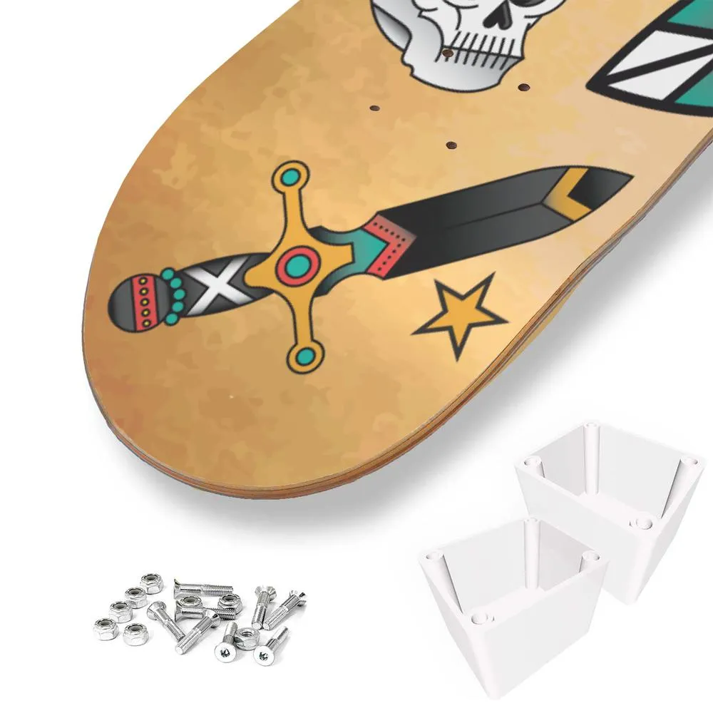 Vintage Cobra Tattoo Skateboard Wall Art