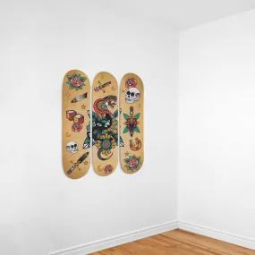 Vintage Cobra Tattoo Skateboard Wall Art
