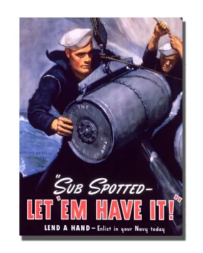 Vintage US Navy Enlistment Advertisement Stand Off Wall Decor