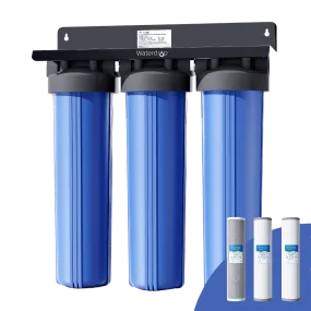 Waterdrop 3-Stage Whole House Water Filter System with Replacement Filters| Reduce Iron & Manganese