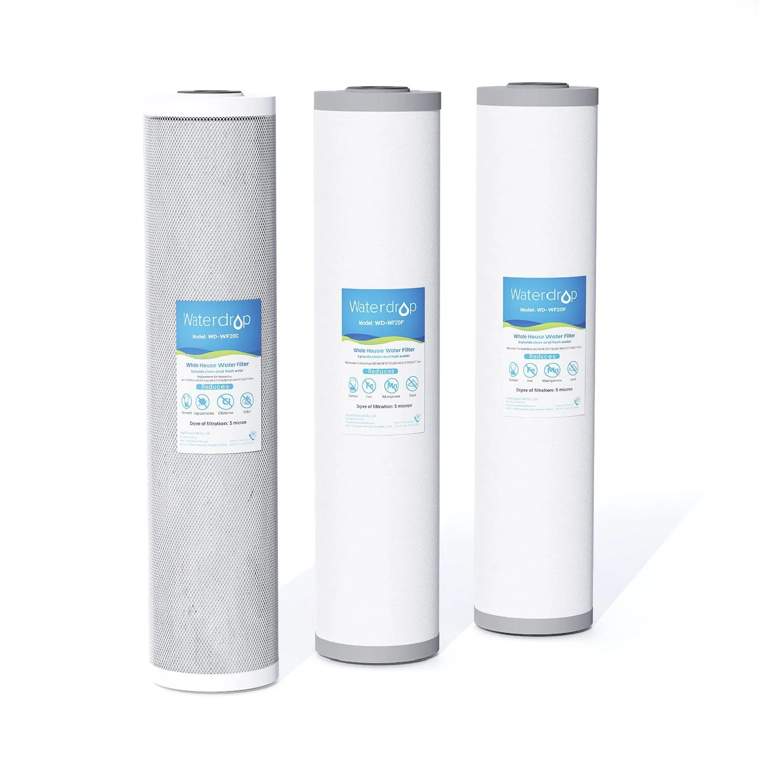 Waterdrop Whole House Water Filter Reduce Iron & Manganese Replacement for WD-WF20FG