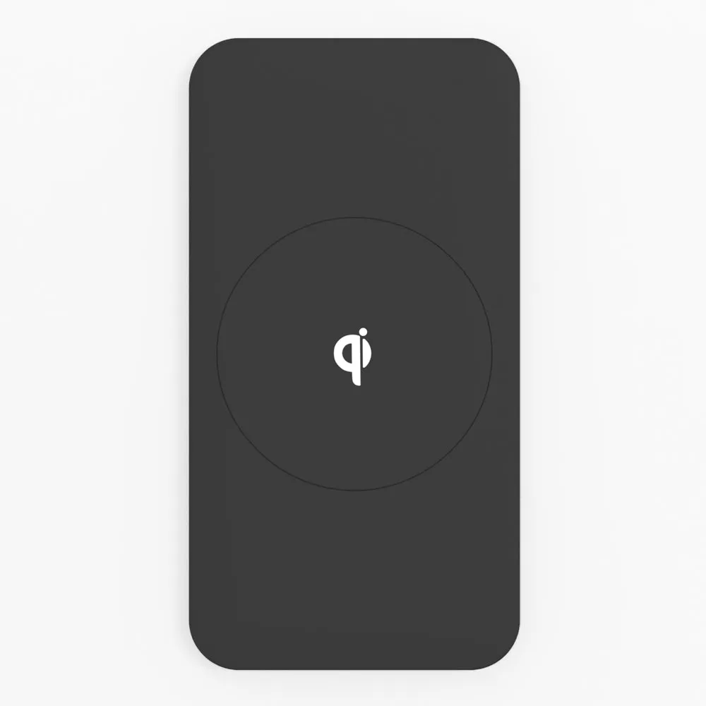 Wireless Qi Cellphone Charger Black Ruber Oil Coated