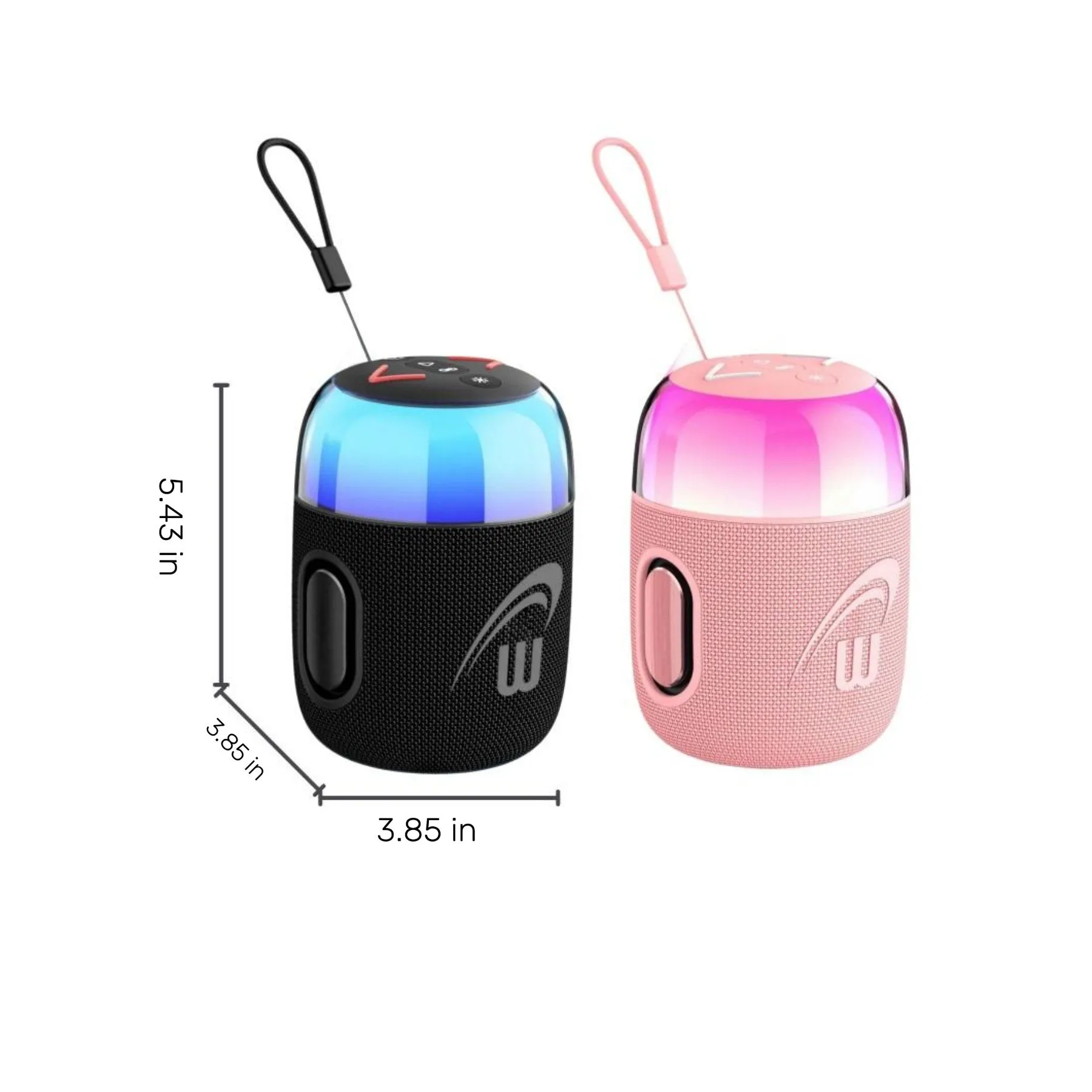 WorryFree WSC-02 Wireless Mini Bluetooth Speaker With RGB Lights - Black
