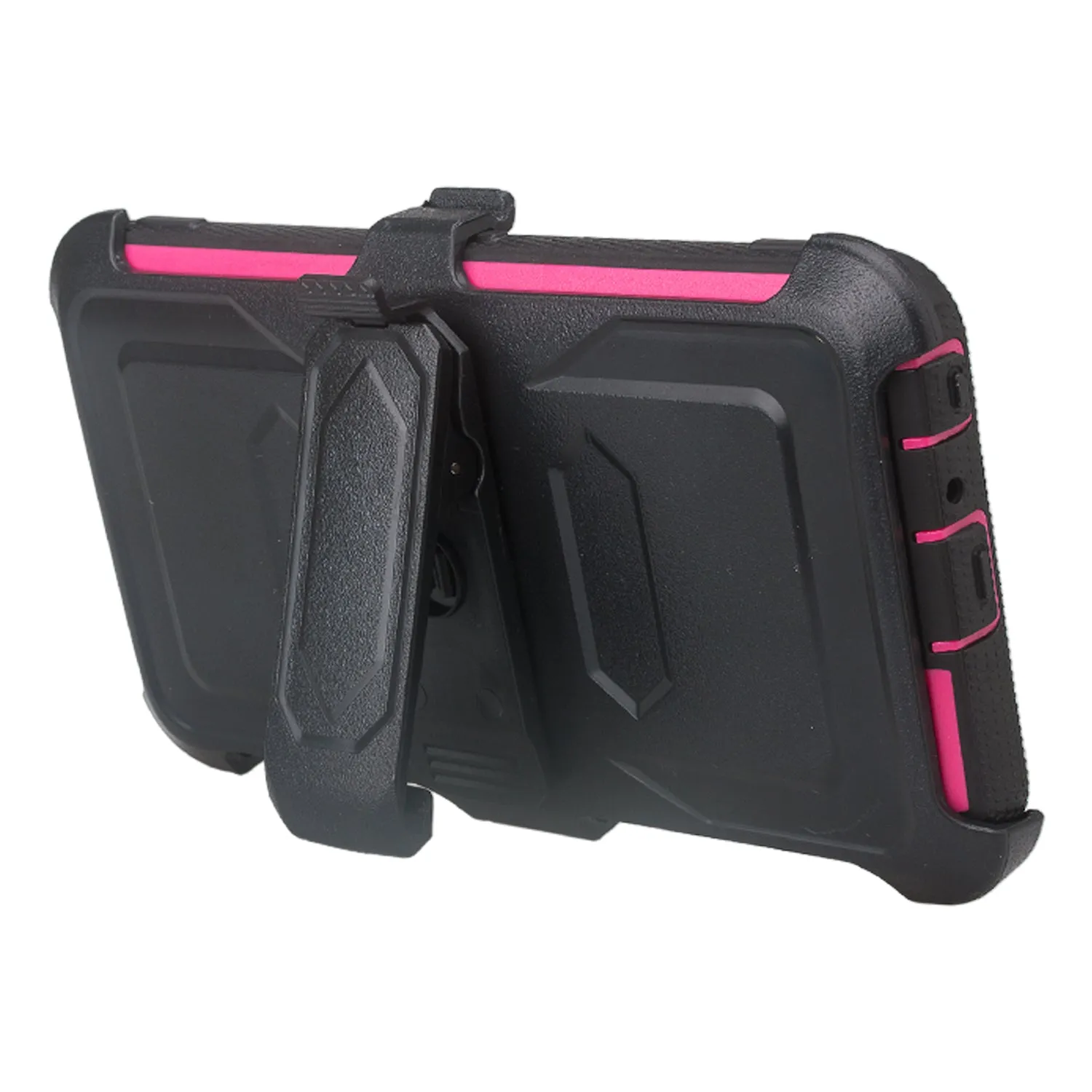 ZTE Sequoia Case, Blade Z Max, ZTE Z982 Case, Triple Protection 3-1 w/ Built in Screen Protector Heavy Duty Holster Shell Combo Case Cover - Hot Pink